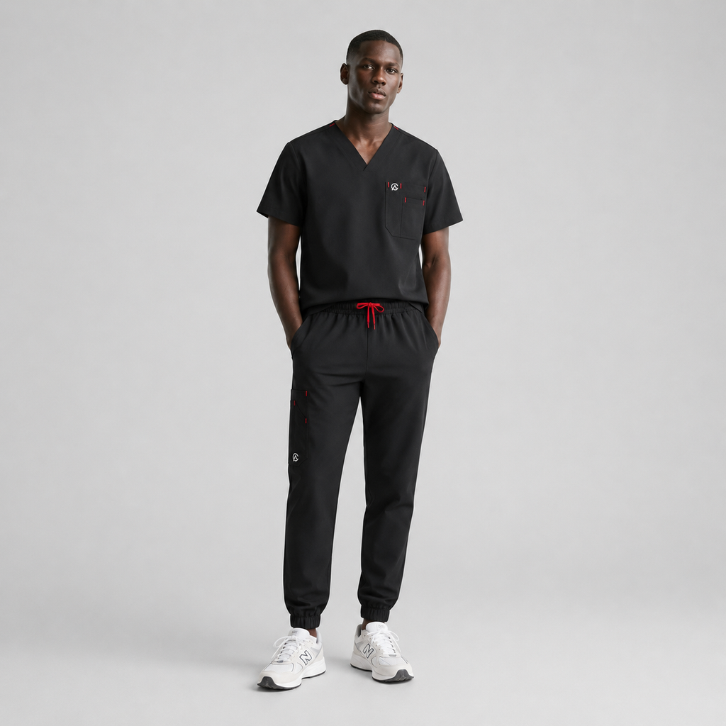SCRUB GADA MEDICS HOMBRE — NEGRO JOGGER