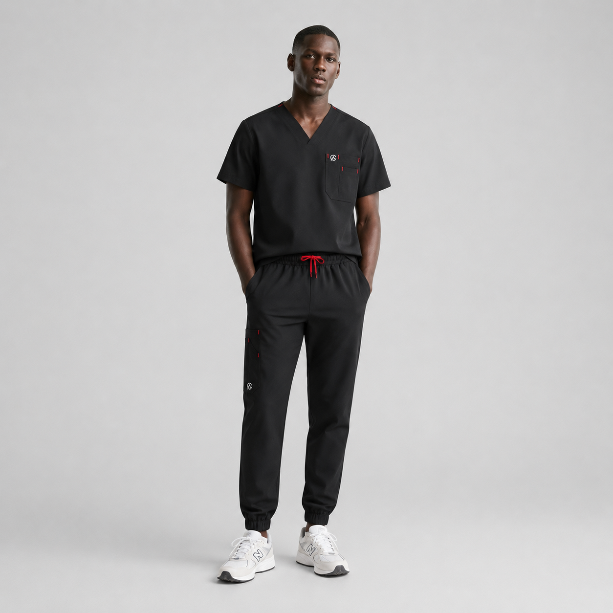 SCRUB GADA MEDICS HOMBRE — NEGRO JOGGER