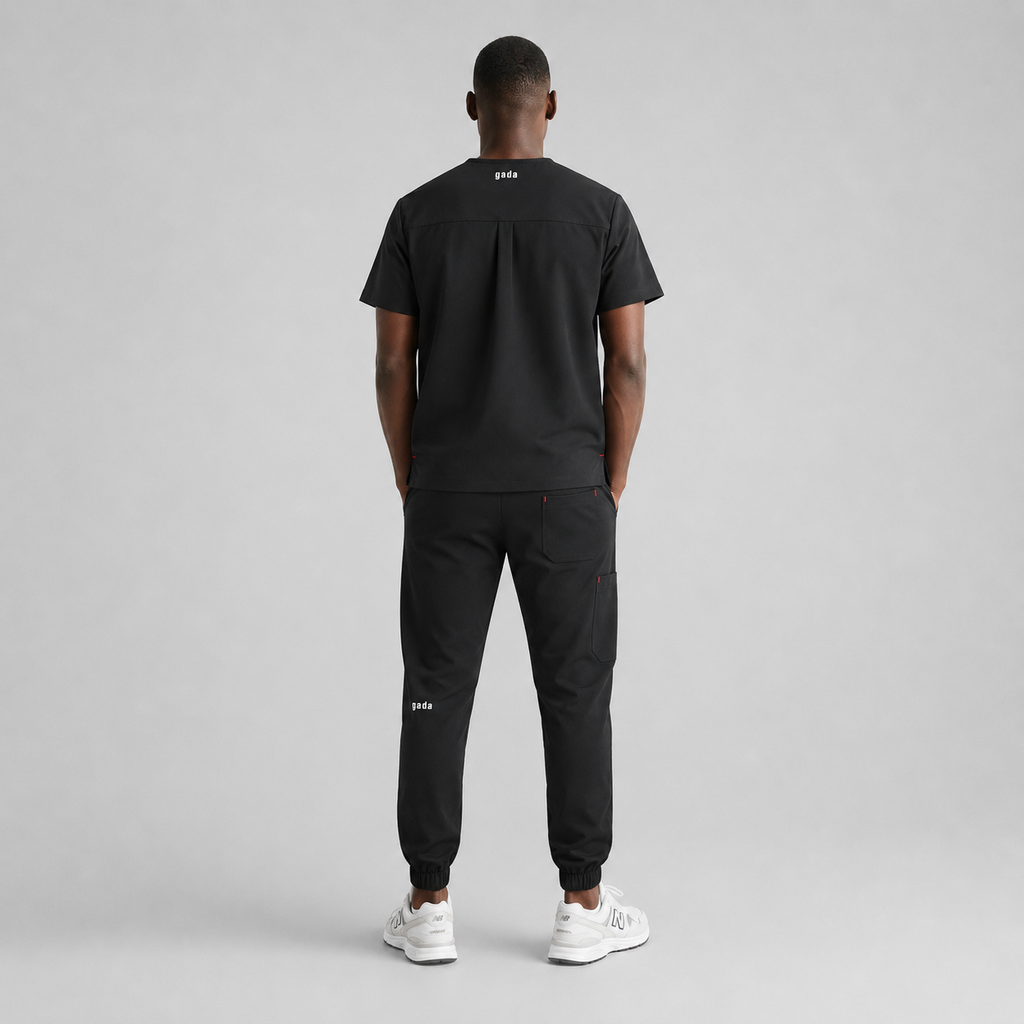 SCRUB GADA MEDICS HOMBRE — NEGRO JOGGER
